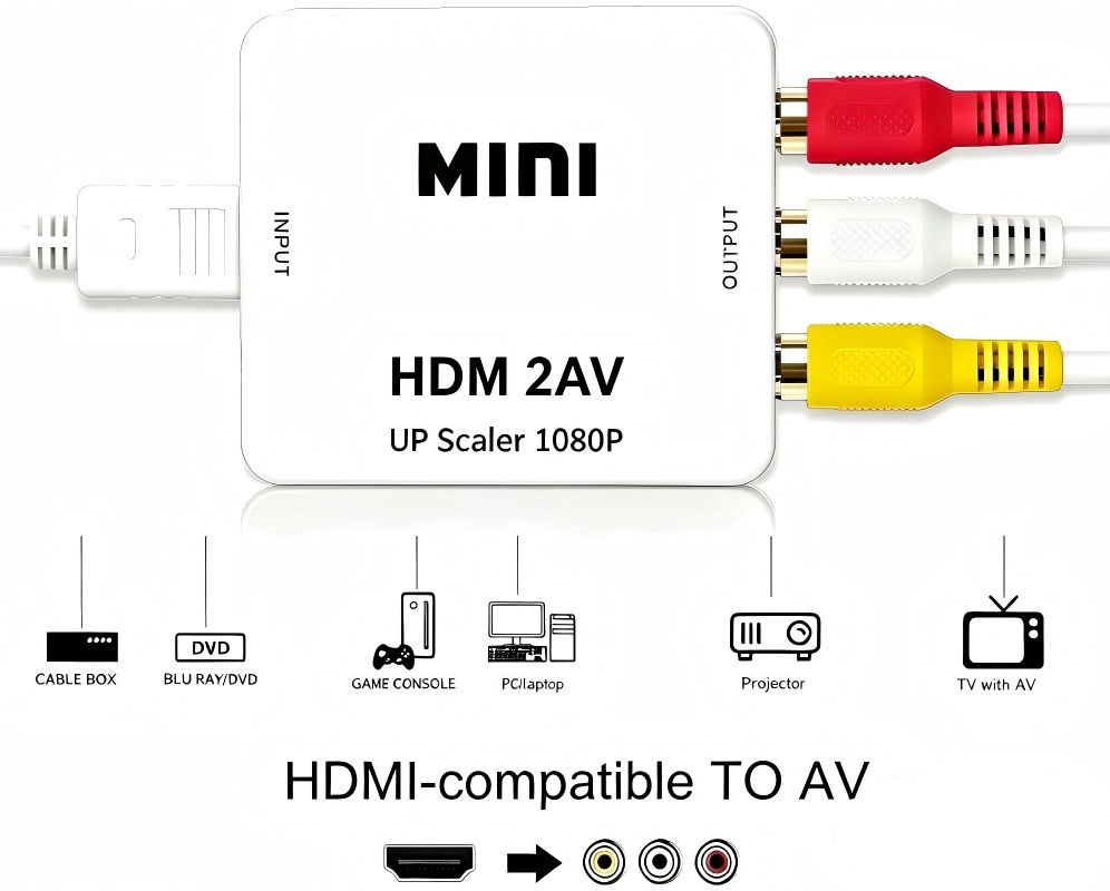 Hdmi Adapter Tablet - 1080P HDMI Uyumlu AV RCA Dönüştürücü