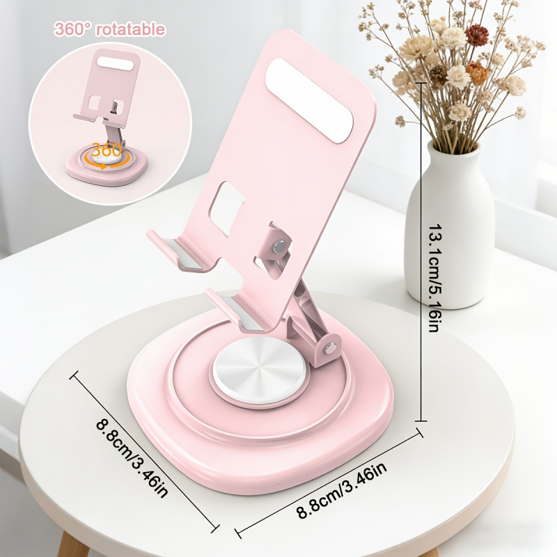 Tablet Stand Accessories - Macaron Masaüstü Metal Döner Telefon Standı