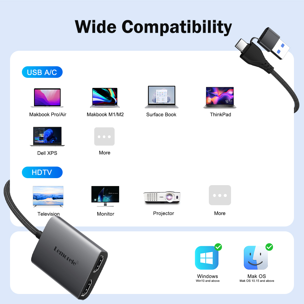 Lemorele Çift HDMI Adaptörü 4K - Hdmi Adapter Tablet incelemesi ve fiyatı