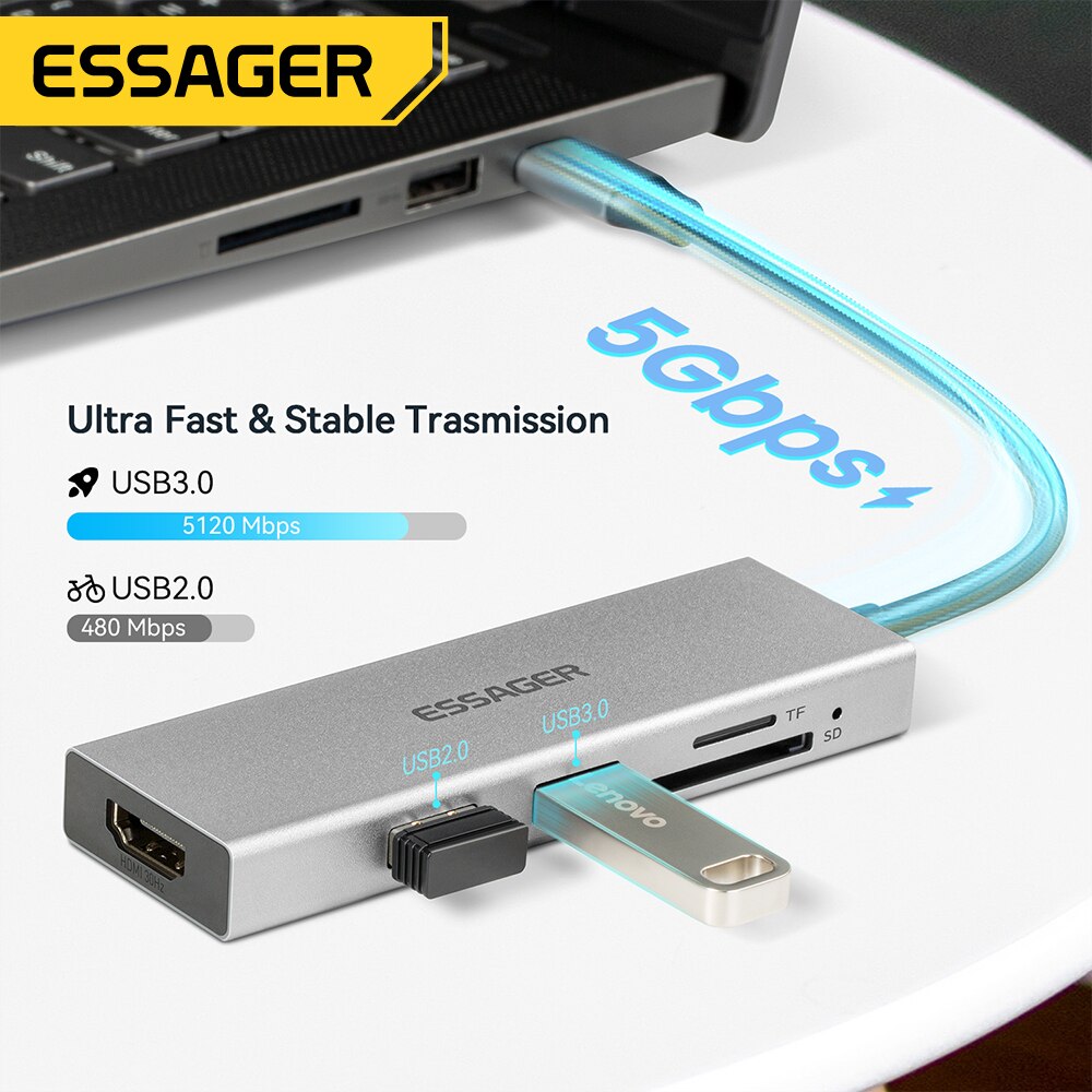 Essager 5 in 1 USB C HUB HDMI- - Hdmi Adapter Tablet incelemesi ve fiyatı