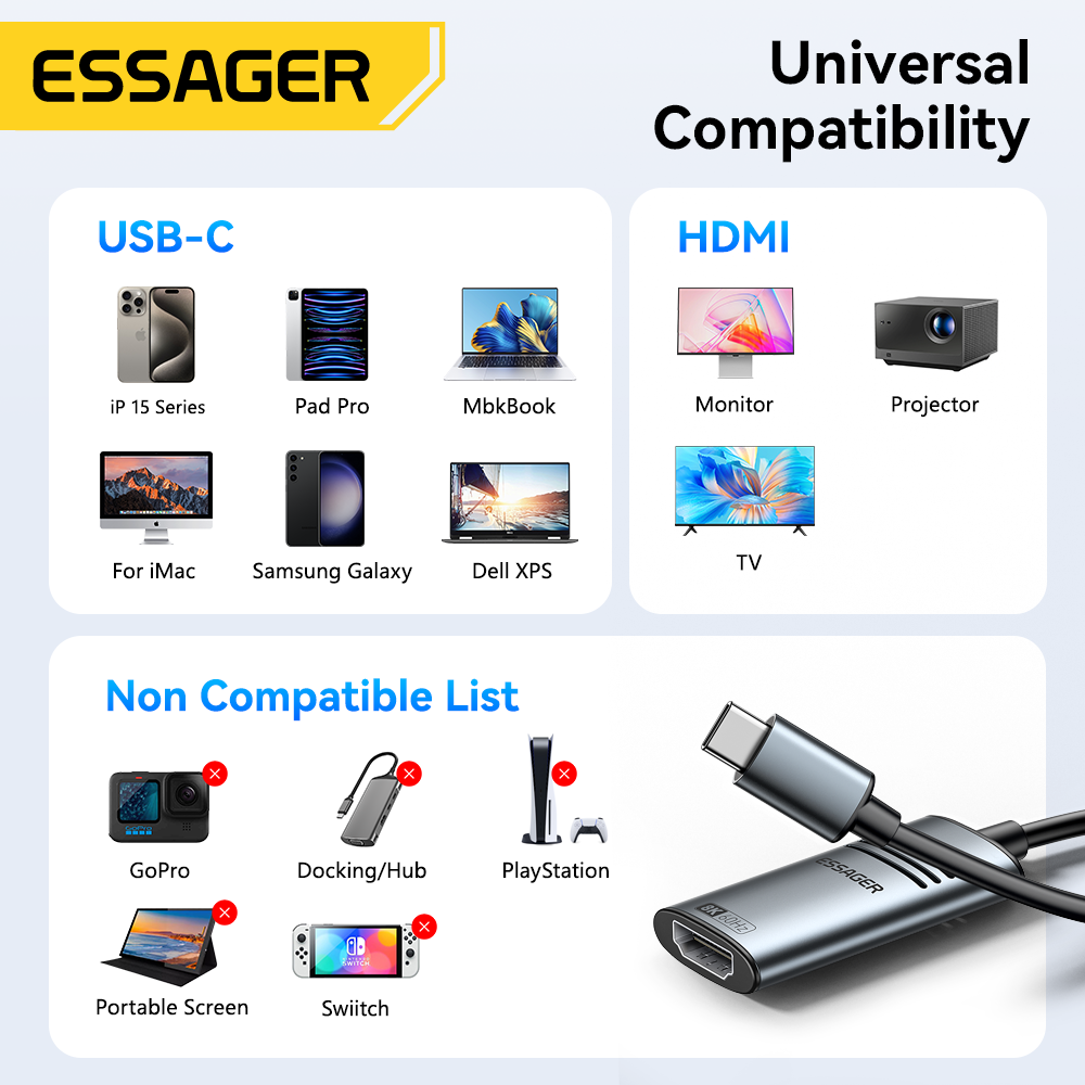 Essager HDMI USB Tip C Adaptör - Hdmi Adapter Tablet incelemesi ve fiyatı