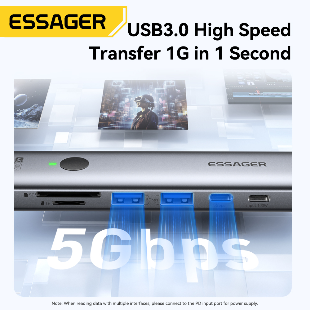 Essager USB C HUB 4K 7'si 1 ar - Hdmi Adapter Tablet incelemesi ve fiyatı